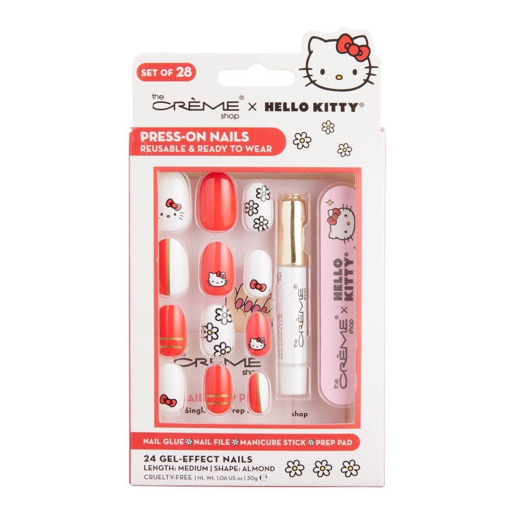 NEW The Creme Shop X Hello Kitty Classic Cutie Reusuable Press-on Nail Kit
